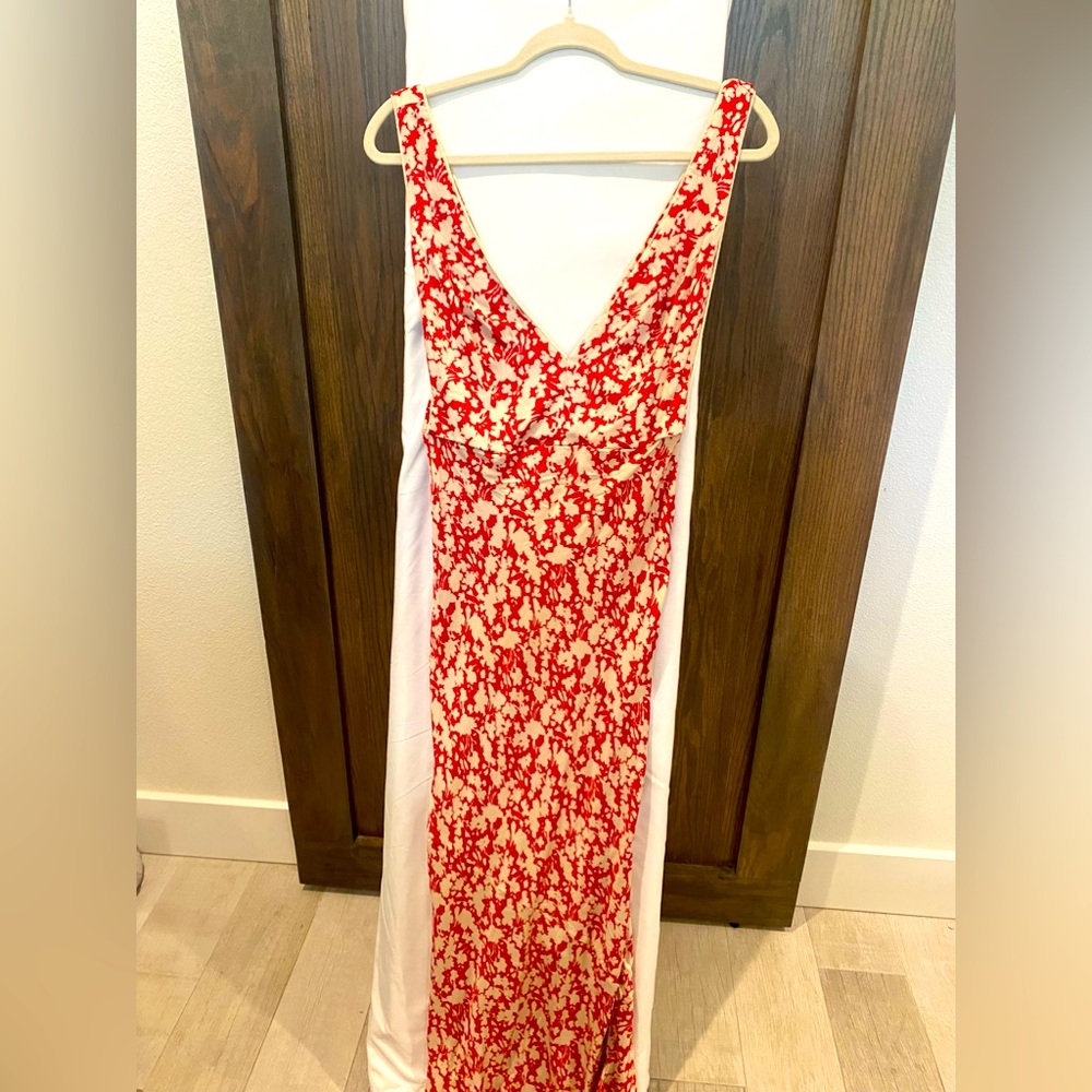 Free People - maxi dress - red and cream